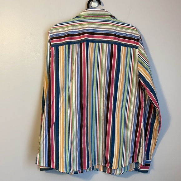 Pendleton Rainbow Vertical Stripe Button Front Shirt size 10 - Picture 9 of 14